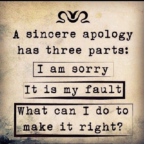 sincere apology