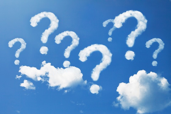 question marks clouds